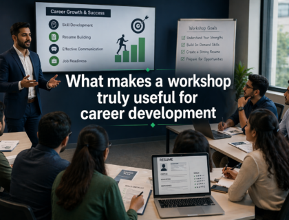 Student analyzing and verifying online award opportunities on laptop with checklist and documents to identify genuine academic recognition programs