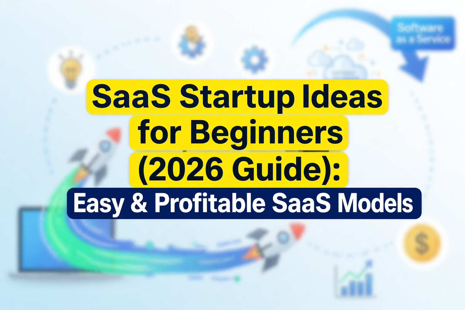 SaaS Startup Ideas for Beginners 2026 guide showing scalable business concepts