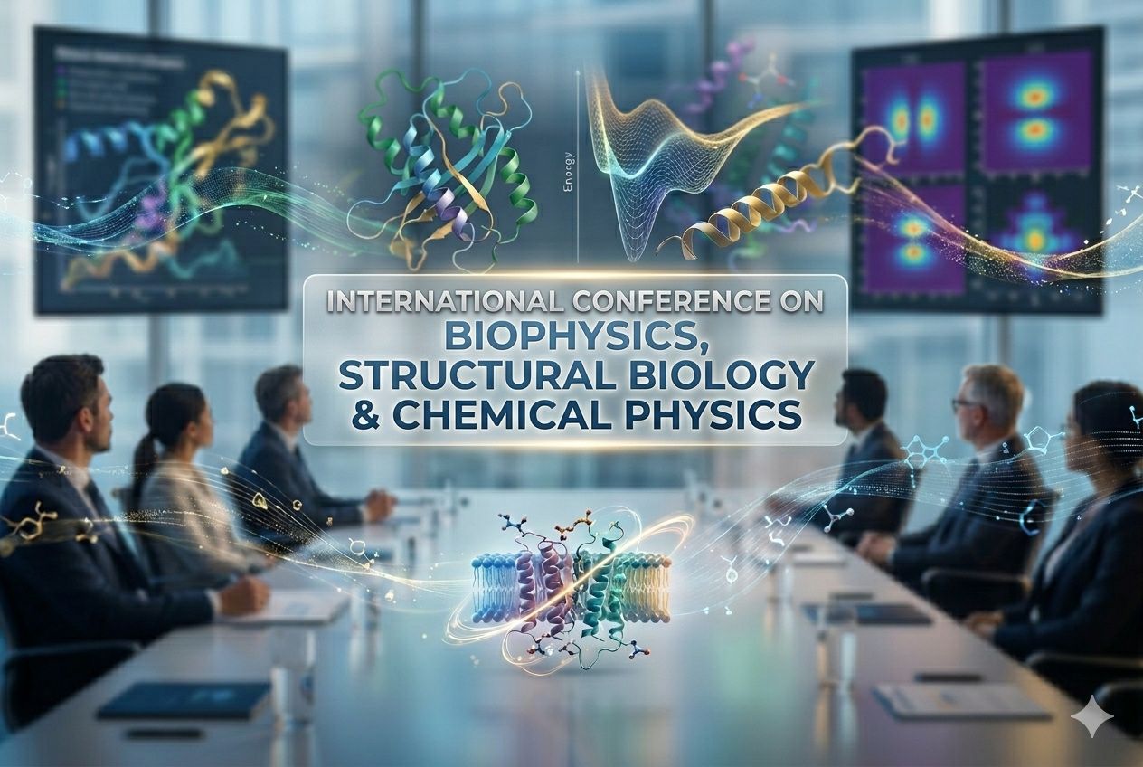International Conference on Biophysics, Structural Biology & Chemical Physics Biophysics Structural Biology Chemical Physics Conference 2026 virtual event banner