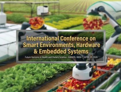 International Conference on Smart Environments Hardware Embedded Systems virtual conference banner showing IoT devices, embedded systems, and smart technology network