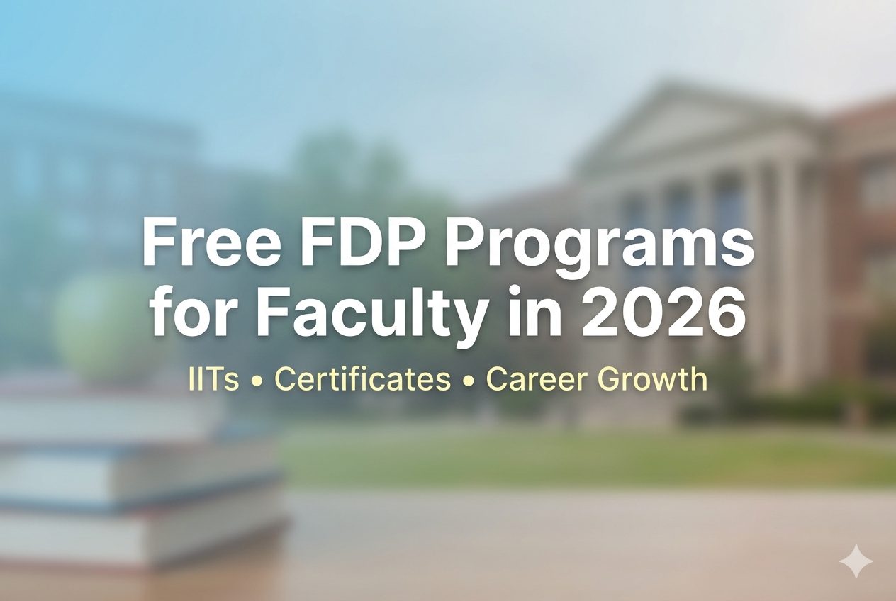Free FDP Programs for Faculty in 2026 by IITs with certificates and career growth opportunities