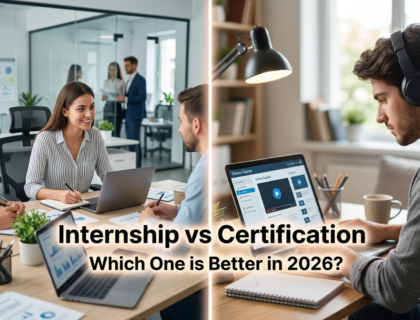 internship vs certification choice students comparing career options 2026