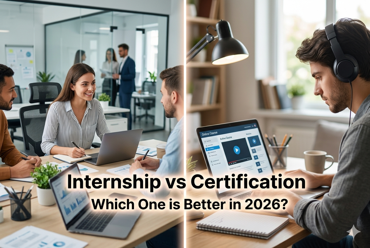 internship vs certification choice students comparing career options 2026