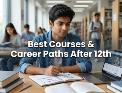 Student exploring admission options after 12th in India with career paths in science commerce and arts