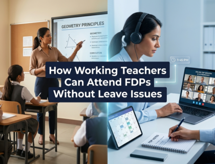 Teacher balancing classroom teaching and online FDP participation without taking leave