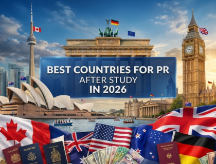 Best countries for PR after study in 2026 including Canada, Australia, Germany, UK, and New Zealand