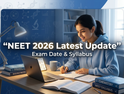 NEET 2026 latest update exam date and syllabus banner with student studying
