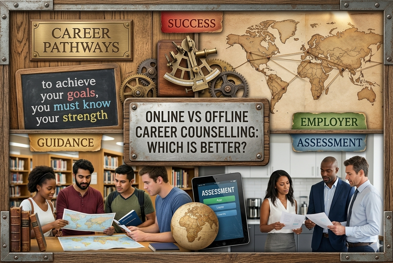 online vs offline career counselling comparison 2026 students guidance