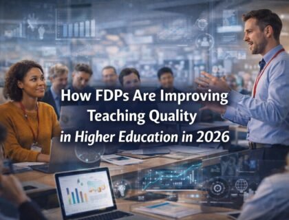 Faculty attending a development program using digital tools to improve teaching quality in modern classrooms