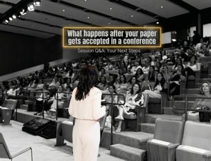 Focused researcher working on scientific paper preparation in a modern academic environment for submission to top conferences