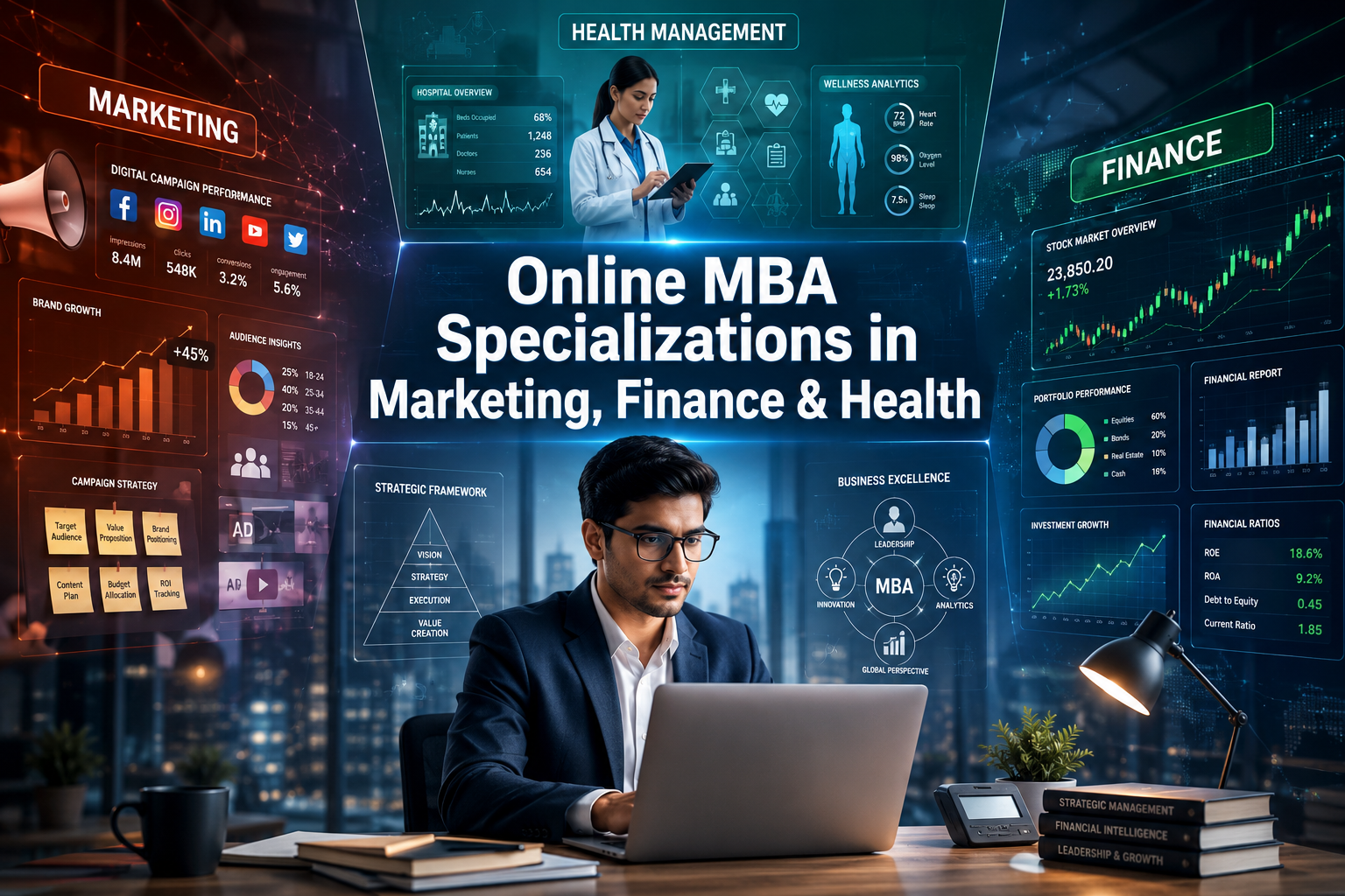 Online MBA Specializations in Marketing, Finance &amp; Health