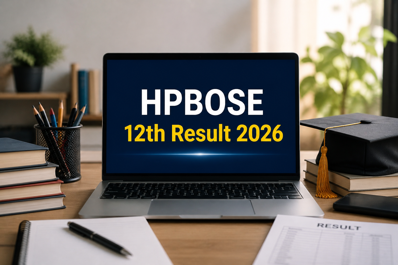 Featured image showing HPBOSE 12th Result 2026 announcement with a clean educational background and centered title indicating board exam results update.
