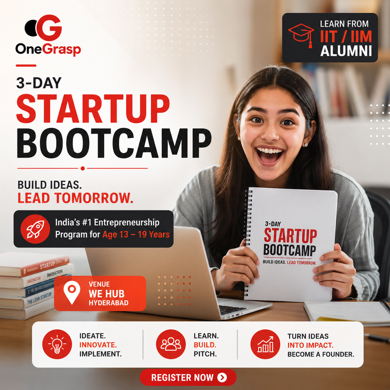 Student building her startup idea